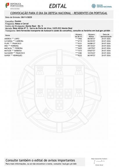 Edital Convoca&ccedil;&atilde;o para o Dia da Defesa Nacional &ndash; 2026